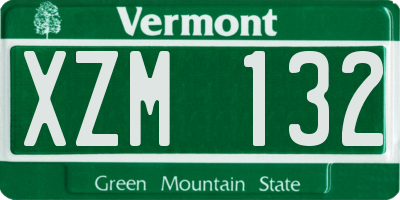 VT license plate XZM132