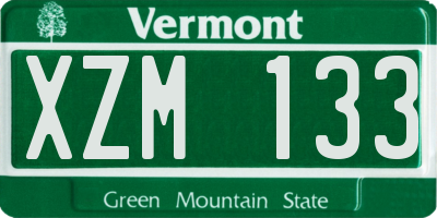 VT license plate XZM133