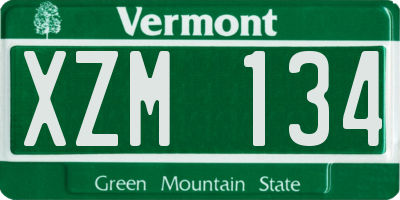 VT license plate XZM134