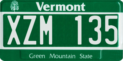 VT license plate XZM135