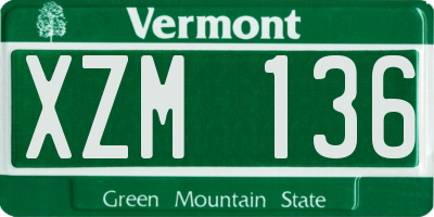 VT license plate XZM136