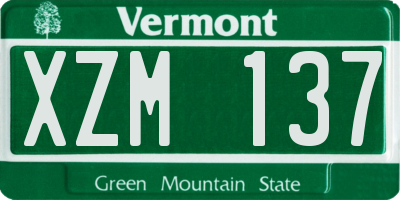 VT license plate XZM137