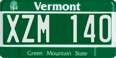 VT license plate XZM140