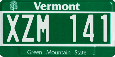 VT license plate XZM141