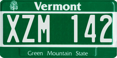 VT license plate XZM142