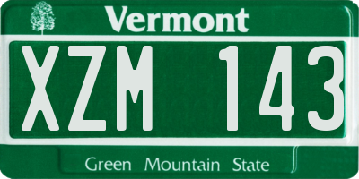 VT license plate XZM143