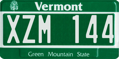 VT license plate XZM144