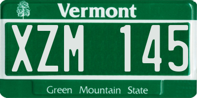 VT license plate XZM145