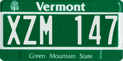 VT license plate XZM147