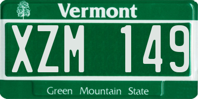 VT license plate XZM149