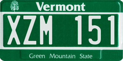 VT license plate XZM151