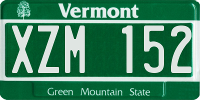 VT license plate XZM152