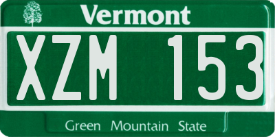 VT license plate XZM153