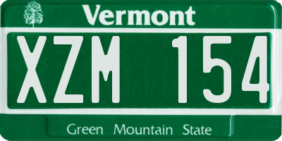VT license plate XZM154