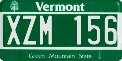 VT license plate XZM156
