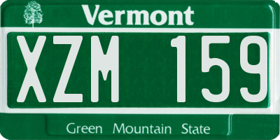 VT license plate XZM159