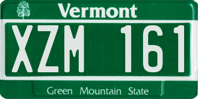 VT license plate XZM161