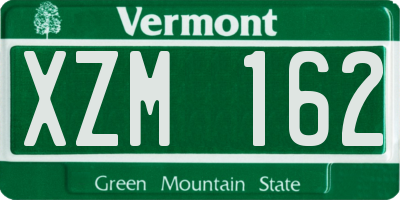 VT license plate XZM162