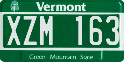 VT license plate XZM163