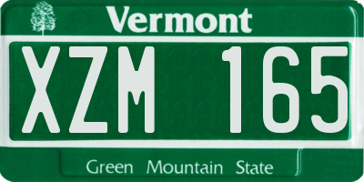 VT license plate XZM165