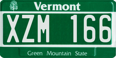 VT license plate XZM166