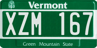 VT license plate XZM167