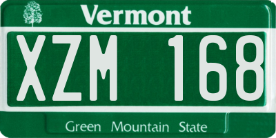 VT license plate XZM168