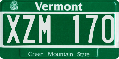 VT license plate XZM170