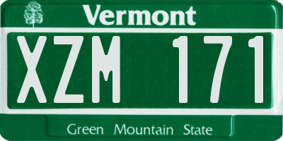 VT license plate XZM171