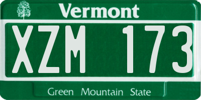 VT license plate XZM173