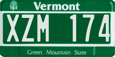 VT license plate XZM174