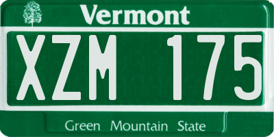 VT license plate XZM175