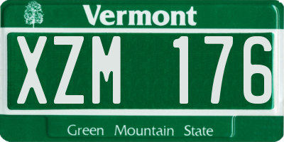 VT license plate XZM176