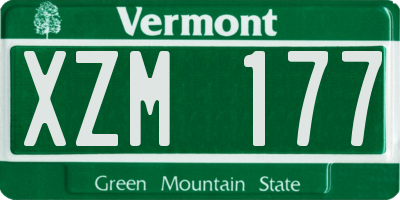 VT license plate XZM177