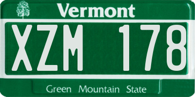 VT license plate XZM178