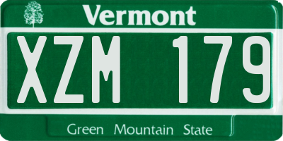 VT license plate XZM179