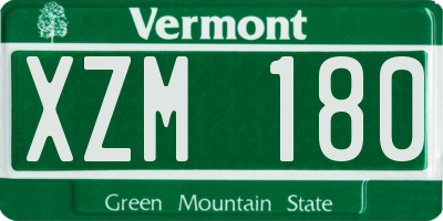 VT license plate XZM180