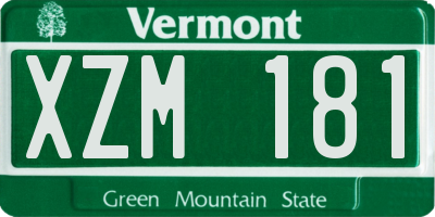 VT license plate XZM181
