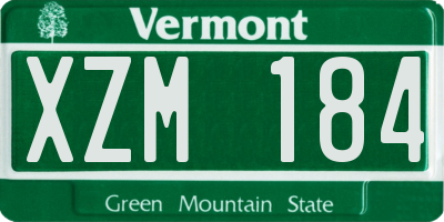 VT license plate XZM184