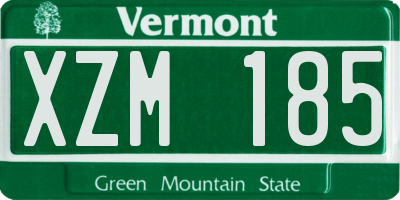 VT license plate XZM185