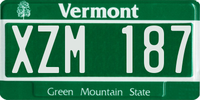 VT license plate XZM187