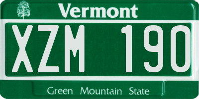 VT license plate XZM190