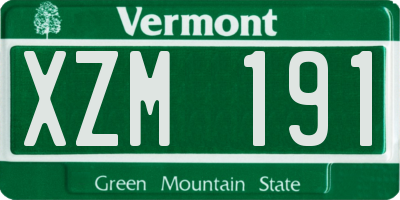 VT license plate XZM191
