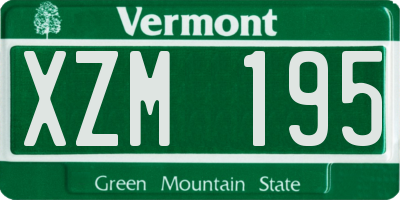 VT license plate XZM195
