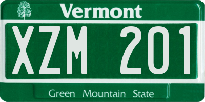 VT license plate XZM201