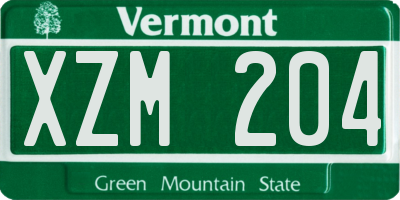VT license plate XZM204