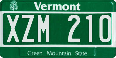 VT license plate XZM210