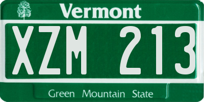 VT license plate XZM213
