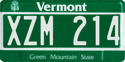 VT license plate XZM214