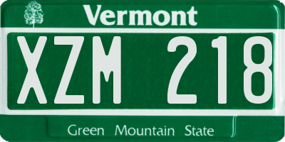 VT license plate XZM218